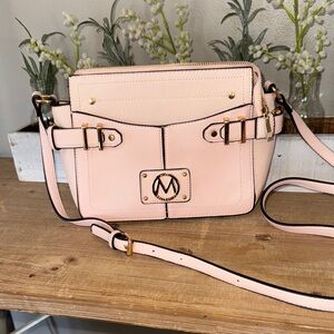 MKF Pink Crossbody Bag By Mia K Collection Elaina Women's Multi Pocket Crossbody